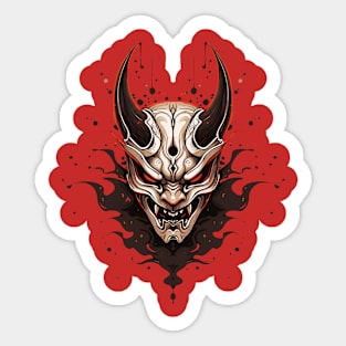 Summon the Demon: White Oni Design Sticker